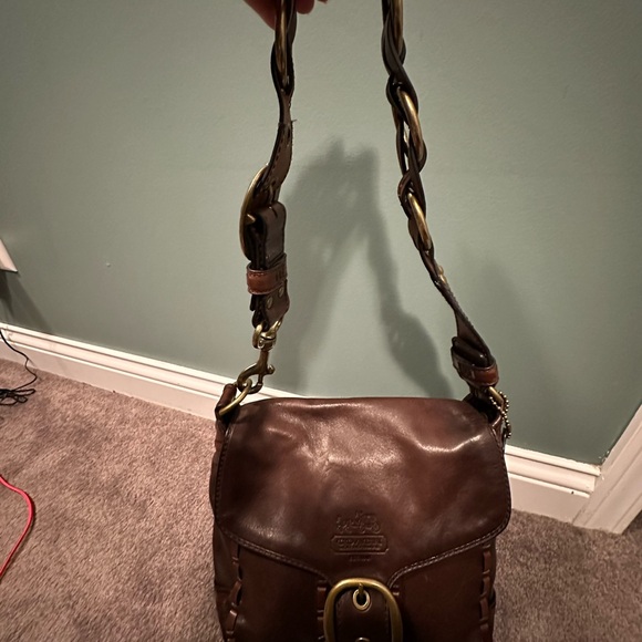 Coach Bleeker Tattersall Laced Strap Whiskey Leather like new - Picture 10 of 17